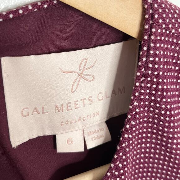 Gal Meets Glam Collection Womens Fit And Flare Dress Wine Red 6 Pockets Preppy - Picture 7 of 10